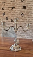 Silver Plated   Arm NAPOLEON III Candelabra Candle Holder Stand Wedding DTable 
