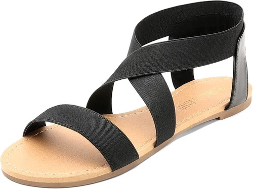 Elastic straps open - elastic, toe