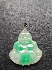 Large jade and silver happy - jade,