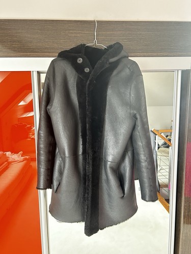 Maje shearling hooded coat - maje,