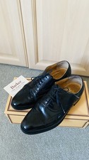 Men’s BARKER “Victor” Black Hi-Shine Leather Brogues Shoes Size UK 9G Wide Fit