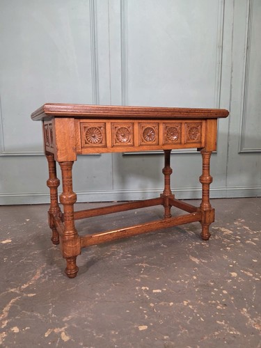 Carved oak console - carved, table
