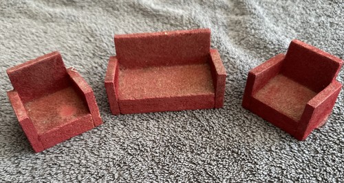 Doll house vintage wooden red - wooden,