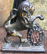 Antique Edwardian cast iron lion advertising figure statue model Herbert & Son's
