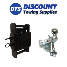Black Towbar Trailer 3.5 Ton Adjustable Height Drop Plate & Dixon Bate Ball&Pin
