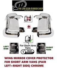 Fits Fiat Ducato 2006-2024 Pair Short Arm Wing Mirror Cover Protector Chrome New