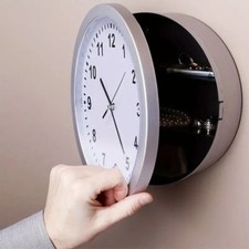 Hidden Safe Wall Clock Functional Timepiece Safe Box Valuables Cash Storage 25CM