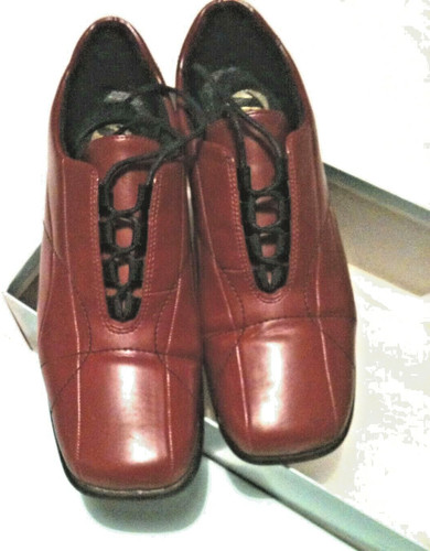 New bata red leather shoes - red,