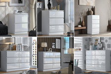 White gloss bedside chest - white,
