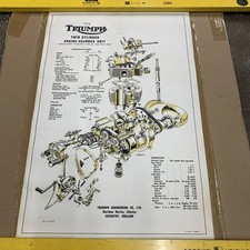 Triumph,poster,original,350,500,3TA,5TA,Automobilia,Vintage Motorcycle,1959