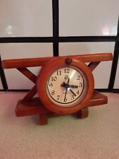 Quart  clock Vintage Art Deco Aviation Wooden Airplane  Desk Display Clock