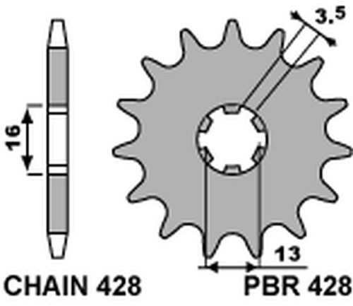 Front sprocket 428 - front, for