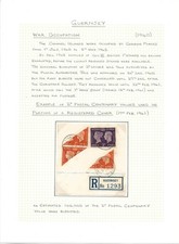 Guernsey, War Occupation, 1940, 2nd Postal Centenary Values, on reg'd cover.