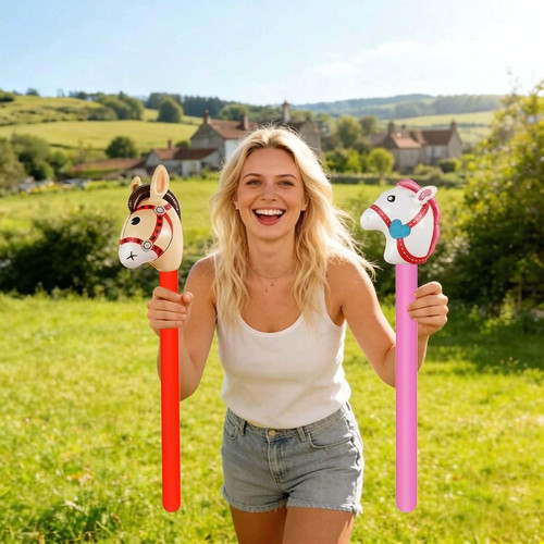 Pcs inflatable horse stick - 3,