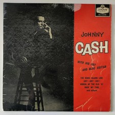 JOHNNY CASH - 1959 - "WITH HIS HOT AND BLUE GUITAR" -  12" ALBUM -  *VG+/VG*