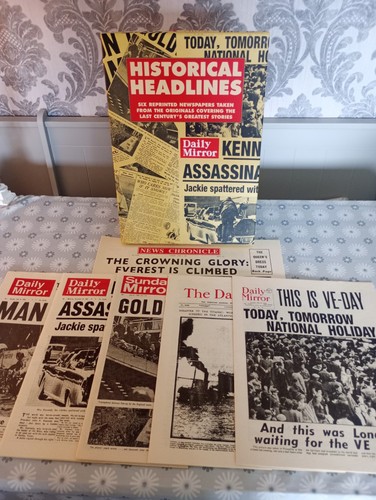 Historical headlines boxed - boxed, set