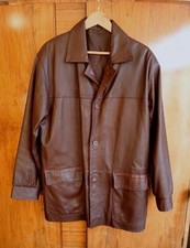 Men's Pittards Soft Brown Smart British Designer  Leather Jacket Coat Medium VGC