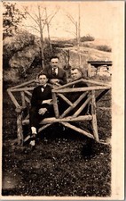 RPPC Postcard Men Posing
