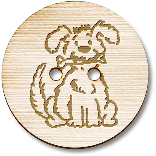 Dog with bone wooden - wooden, sewing