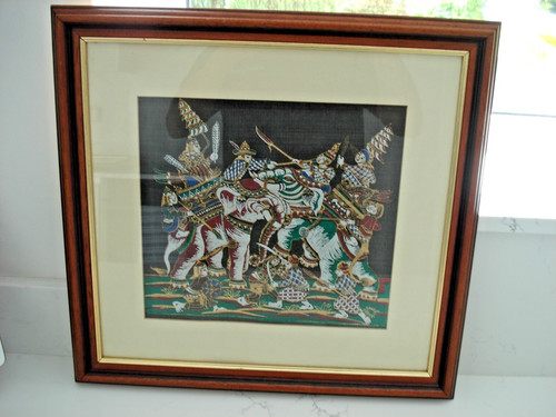 Vintage indian silk embroidery - silk,