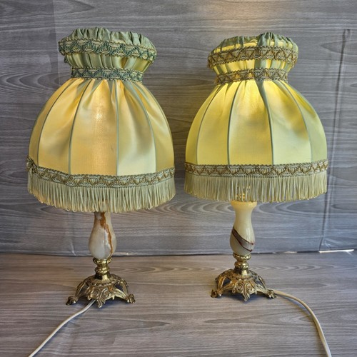 Vintage marble boudoir lamp - vintage,