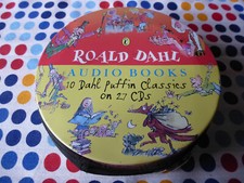 ROALD DAHL 10 DAHL PUFFIN CLASSICS ON 27 CD'S AUDIO BOOK IN A METAL TIN