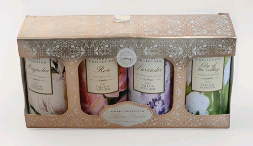 New 4x50g floral talcum - m&s,