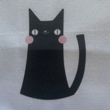 ABAKUHAUS Black Cat Fabric