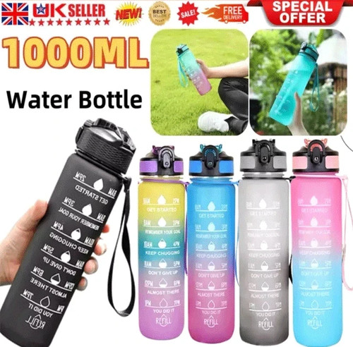 Sports water bottle gym travel - water,