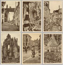 WW1 Bomb Damaged Buildings in Verdun Rheims Arras, Job Lot of 16x Old Postcards