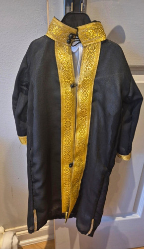 Boys black robe with gold - boys',