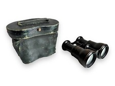 Vintage LA FLEURE Crystal Paris Binoculars With Case Antique Collectible Opera