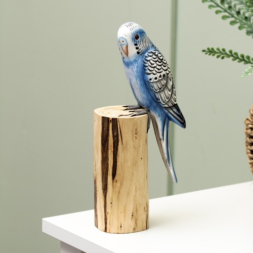 Blue budgie ornament - budgie,