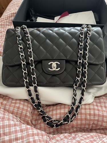 Chanel black lambskin silver - chanel,