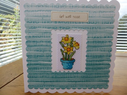 Completed cross stitch card - ,
