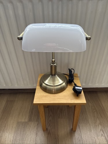 Banker style desk lamp - lamp, white