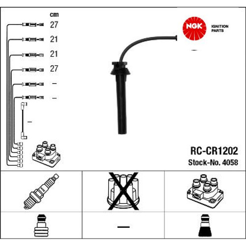Ignition cable kit ngk 4058 - cable,