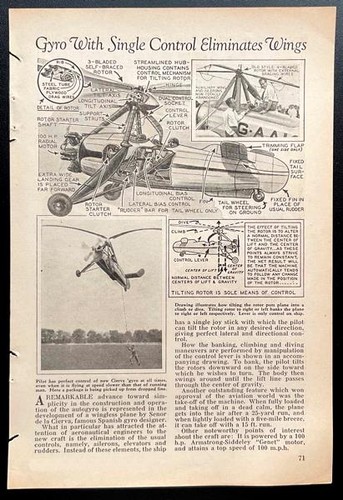 Cierva gyro with - cierva,