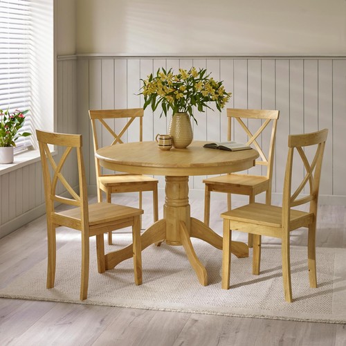 Bude 106cm round wooden dining - 106cm,