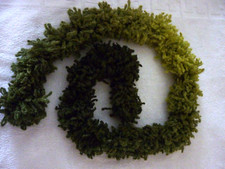 Green Hand Knitted Scarf , Acrylic Polyester Mohair blend, Stylecraft Poodle