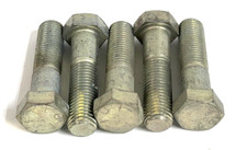 1"-8 X 4-1/2" HEX HEAD CAP SCREW 18-8  ZINC PLATED STAINLESS STEEL (LOT OF 5)