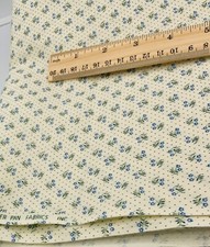 Vintage Peter Pan PETITE BLUE GREEN CREAM Cotton Blend Fabric - 2 pc appx 1.5 y