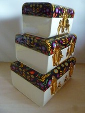 3 Mini Metal Storage Trunks