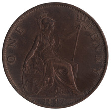 1897 Victoria One Penny –