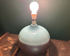 Beautiful Objects: Huge MCM Style Ceramic Lamp Base Blue Crackle Brown Glaze