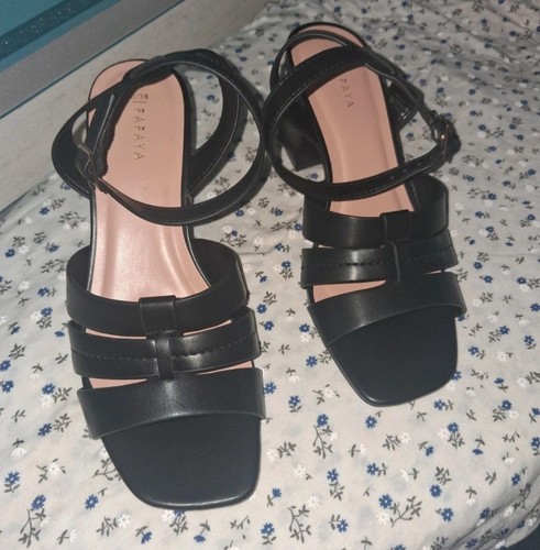 Ladies black ankle strap mid - strap,