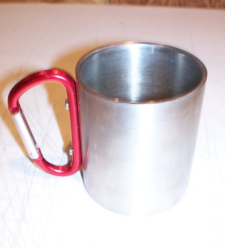 Aluminum red carabiner cup - aluminum,