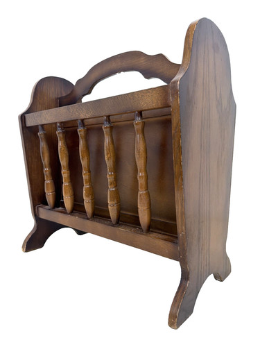 Vintage wooden magazine rack - magazine,