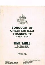 Bus timetable: Borough of  Chesterfield Transport Dept.: 1 July 1970