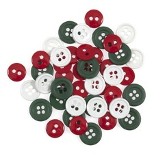 125 x  Round Buttons variety pack 2 & 4 hole assortment shade size mix Trimits